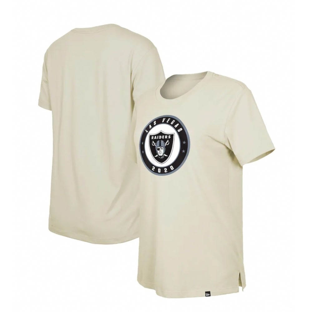 NFL Team Apparel Las Vegas Raiders 2020 Womens T-Shirt XL Cream Short Sleeve